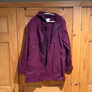 Women's Burgundy Rain Jacket